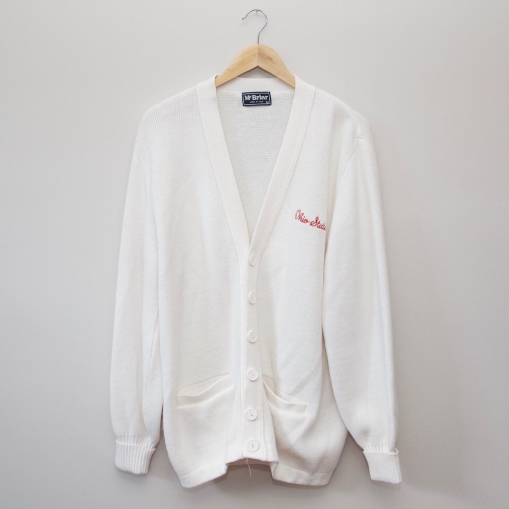 Vintage Ohio State grandpa cardigan